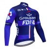 Wielershirt 2024 Groupama-FDJ Lange Mouw - Zwart Blauw